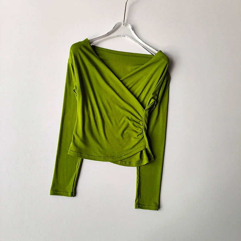V-neck Long Sleeved Yoga Suit