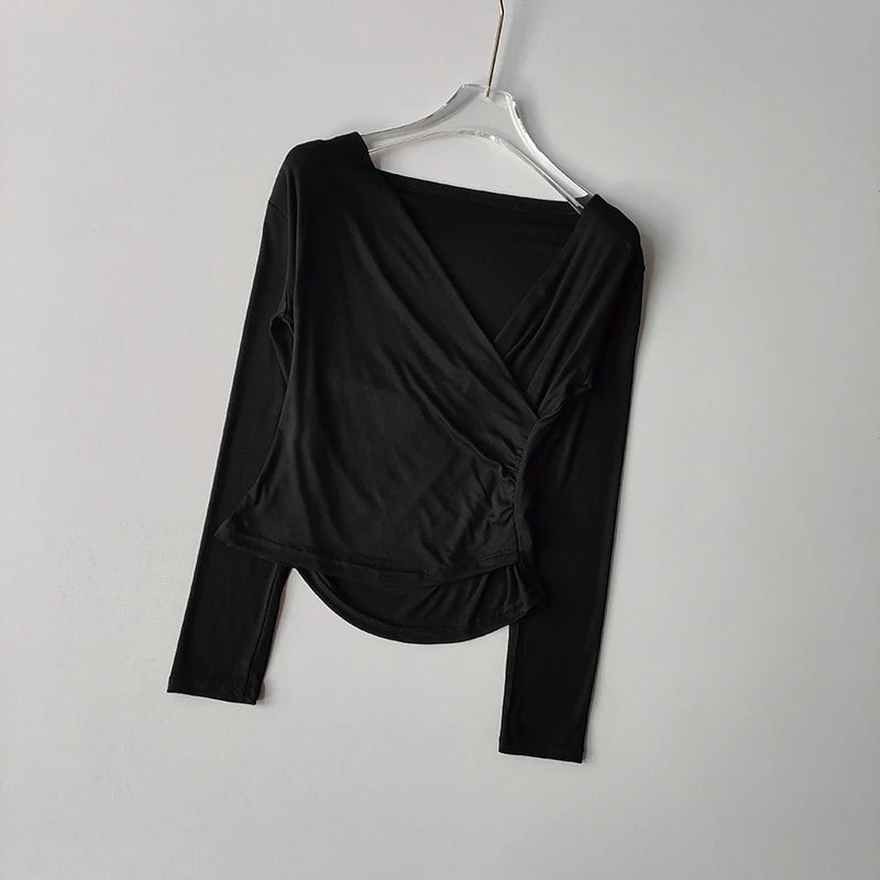 V-neck Long Sleeved Yoga Suit